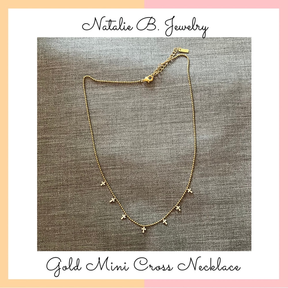 Natalie B. Jewelry Gold Mini Cross Necklace